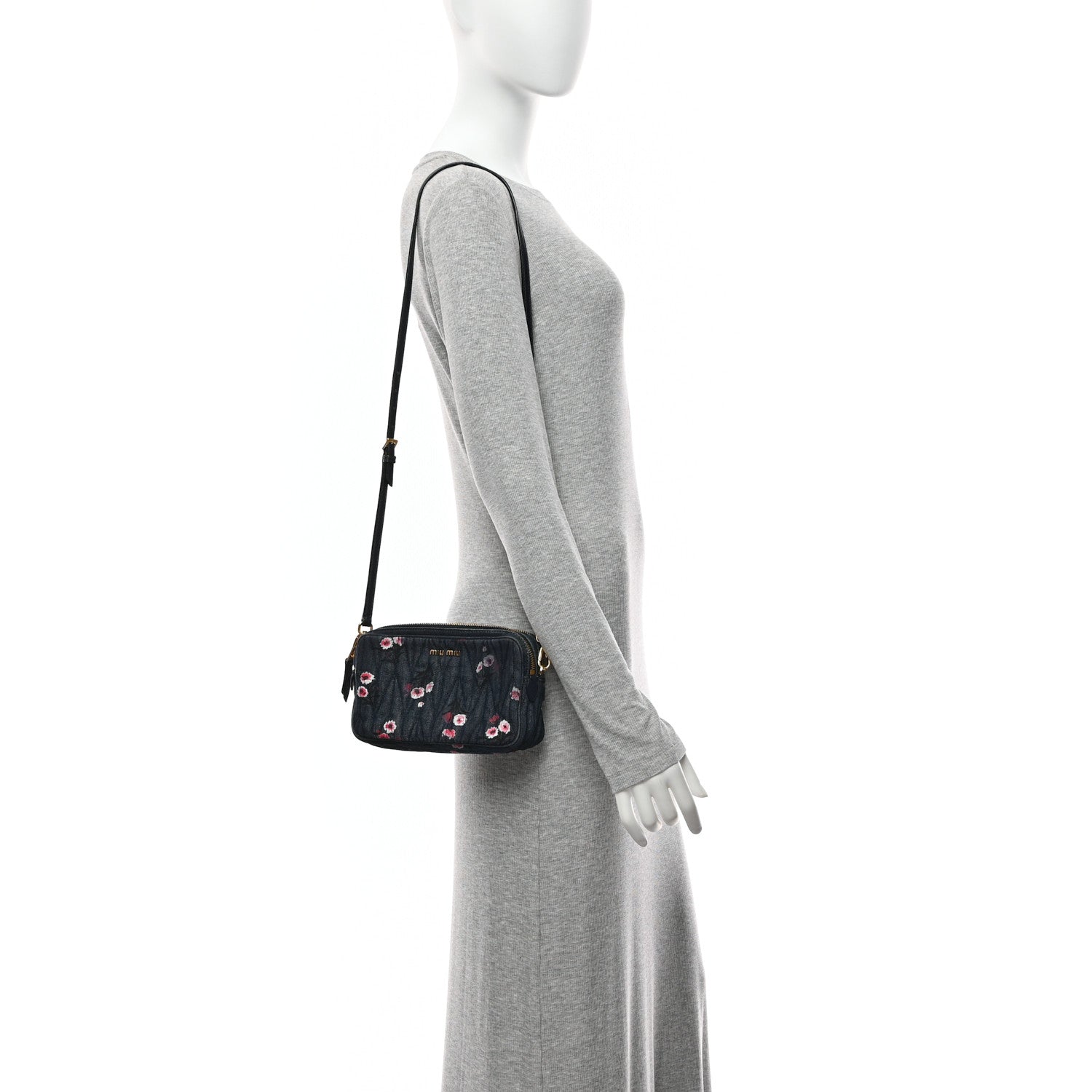Miu Miu Denim Matelasse Camera Bag  Blue Multicolor 22 of 22