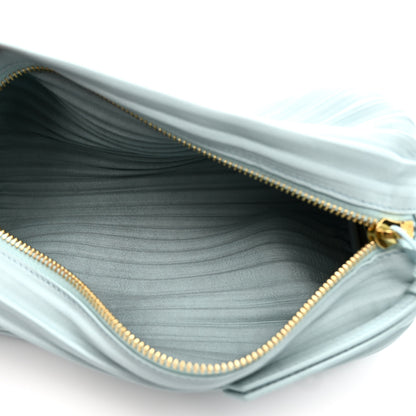 Loewe Lambskin Pleated Bracelet Pouch Chain Shoulder Bag Aquamarine 5 of 10