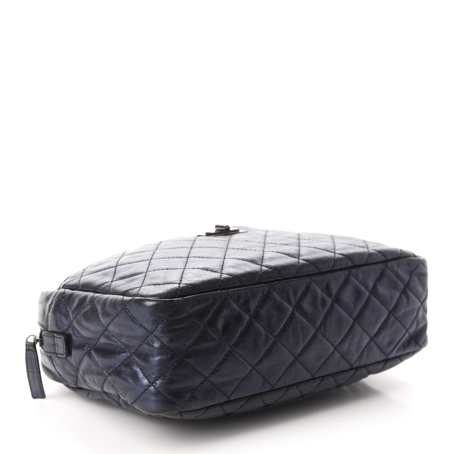 Chanel Metallic Aged Calfskin Quilted Medium Reissue Camera Case Bag Blue 4 of 9