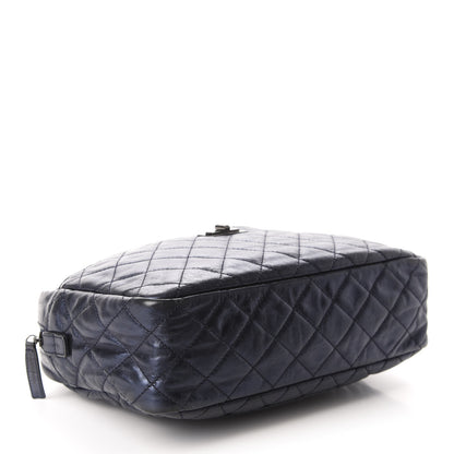 Chanel Metallic Aged Calfskin Quilted Medium Reissue Camera Case Bag Blue 4 of 9
