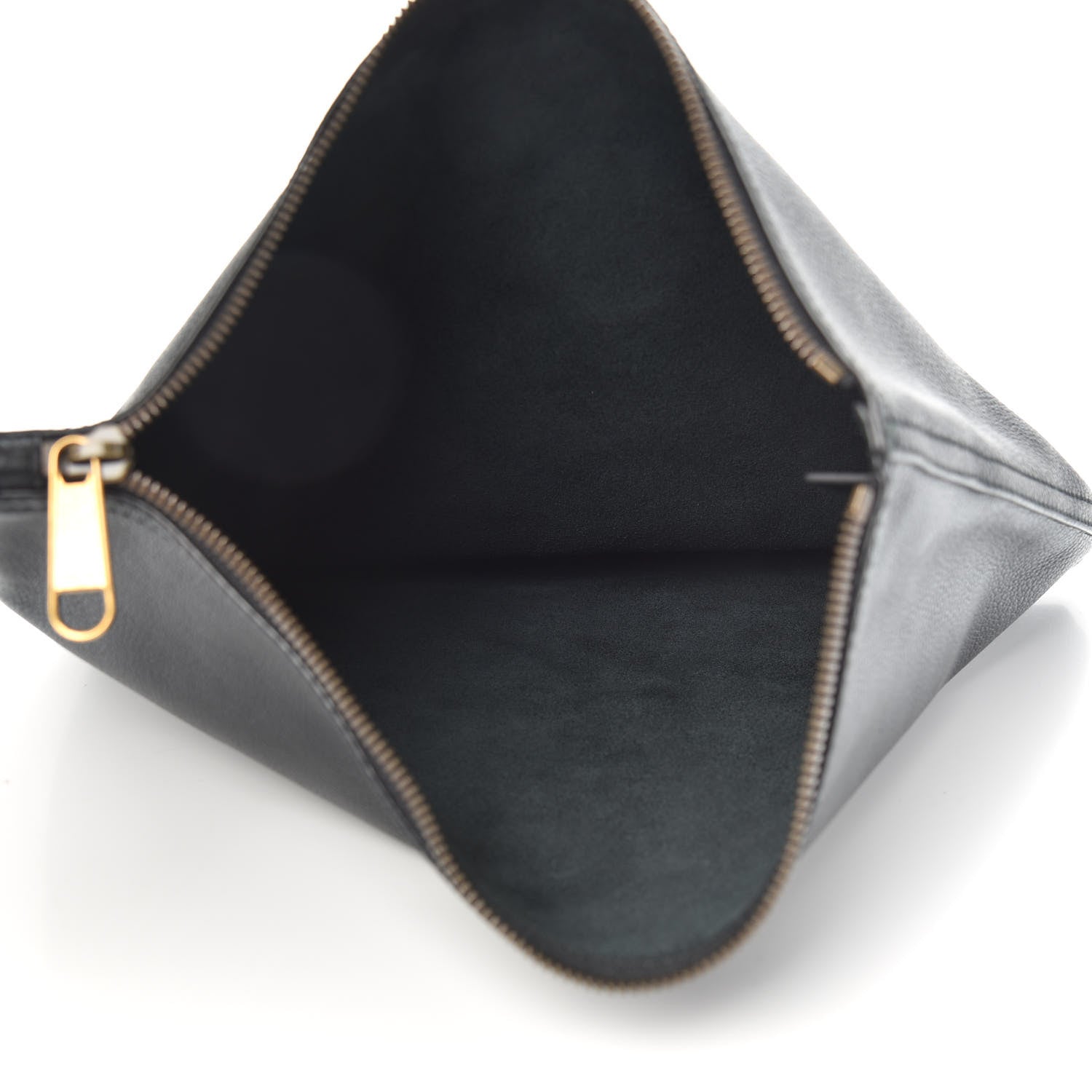 Gucci Pebbled Calfskin Medium Logo Portfolio Clutch Black 5 of 8