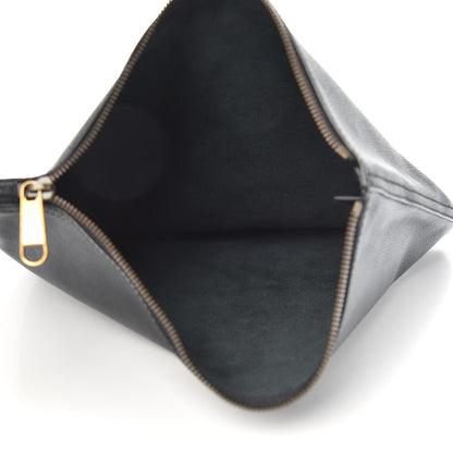 Gucci Pebbled Calfskin Medium Logo Portfolio Clutch Black 5 of 8