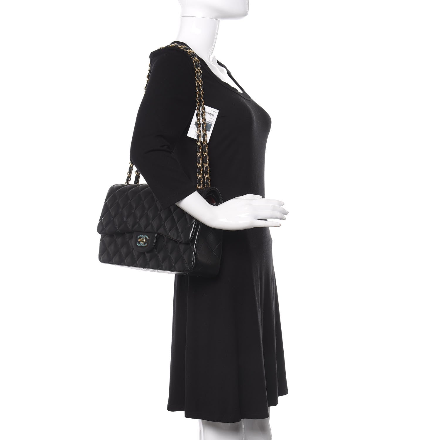 Chanel Lambskin Quilted Jumbo Double Flap Black 2 of 10