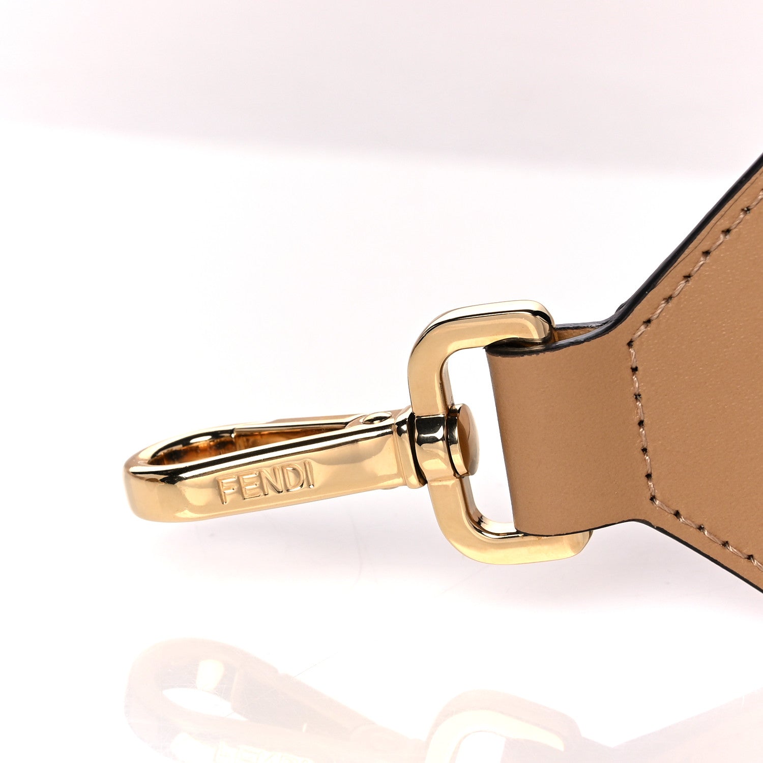 Fendi Ribbon Vitello King FF 1974 Adjustable Strap You Poudre Cuoio Miele Scuro 6 of 7