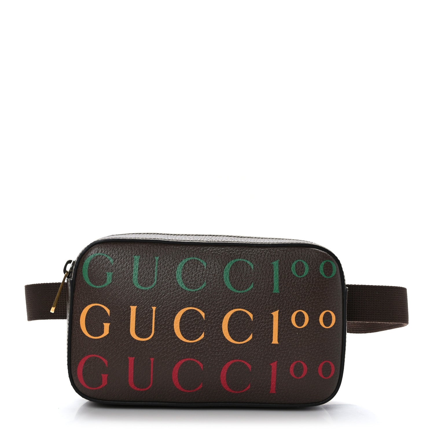 Gucci Textured Dollar Calfskin Gucci 100 Aria Belt Bag 90 36 New Acero Multicolor 1 of 9