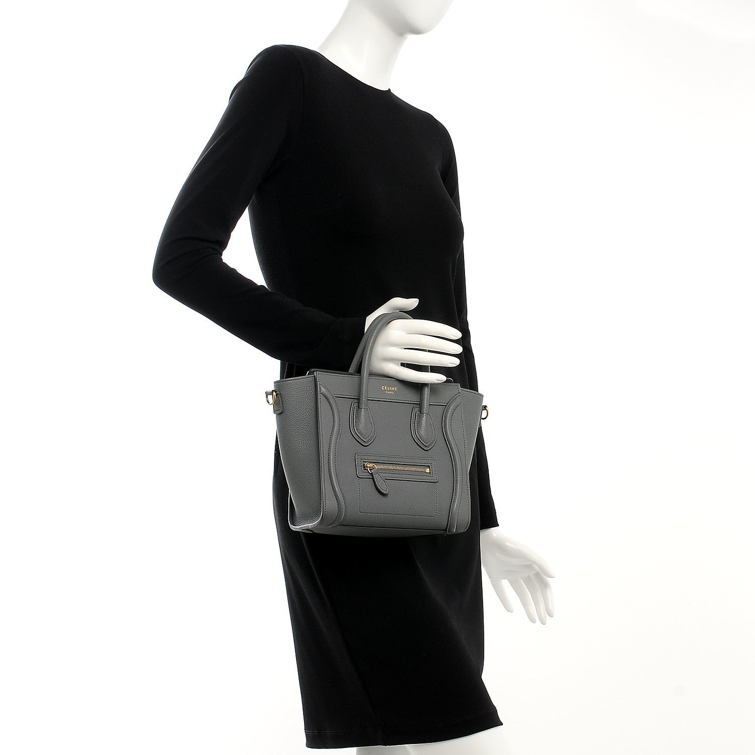 Celine Baby Grained Calfskin Nano Luggage Kohl 3 of 8