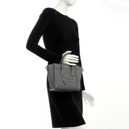 Celine Baby Grained Calfskin Nano Luggage Kohl 3 of 8