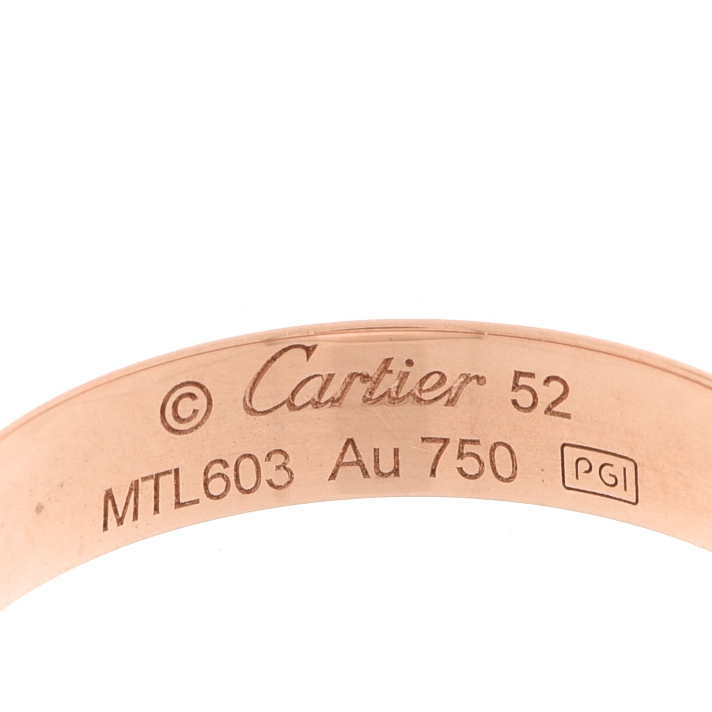 18K Pink Gold 3.5mm LOVE Wedding Band Ring 52 6