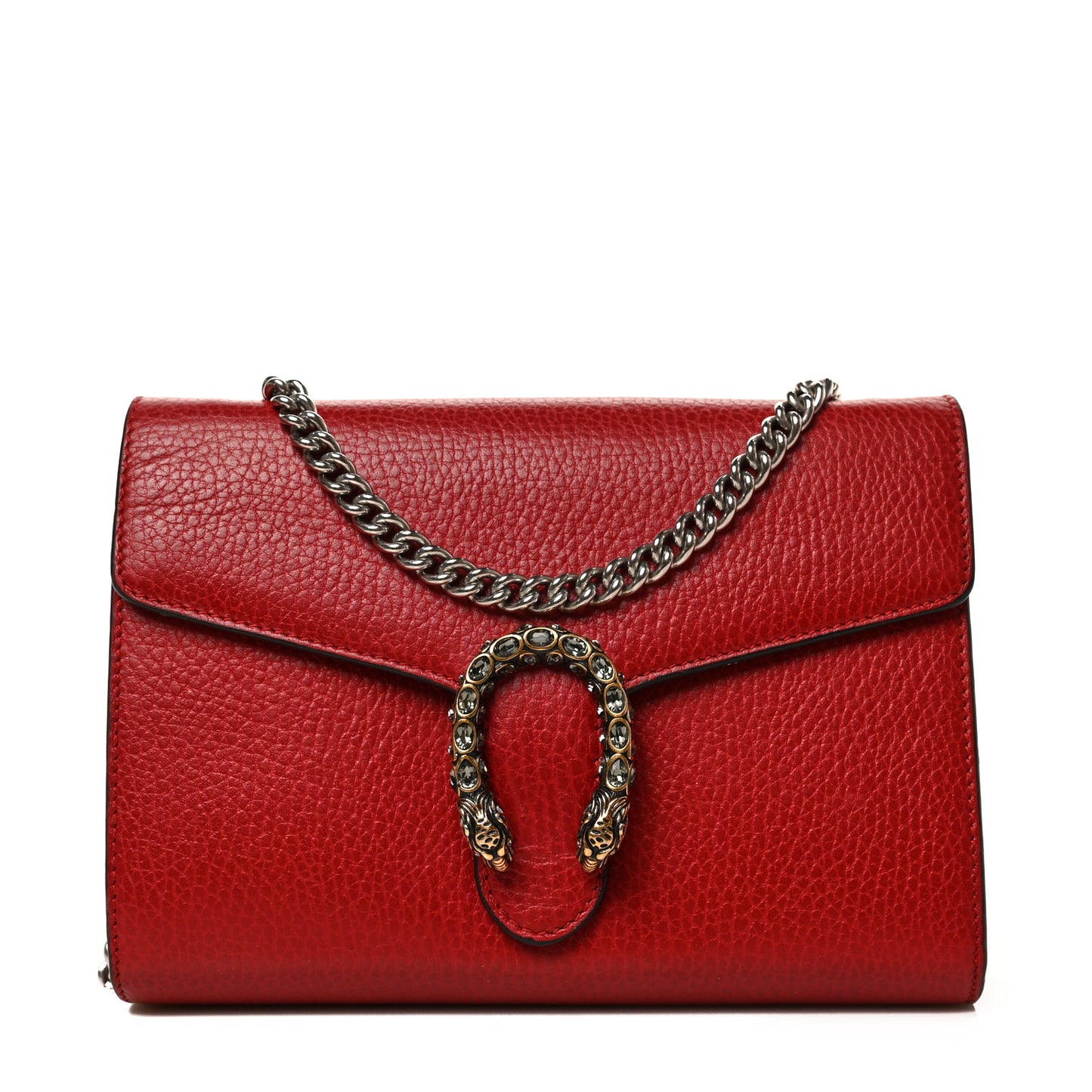 Calfskin Mini Dionysus Chain Wallet Hibiscus Red