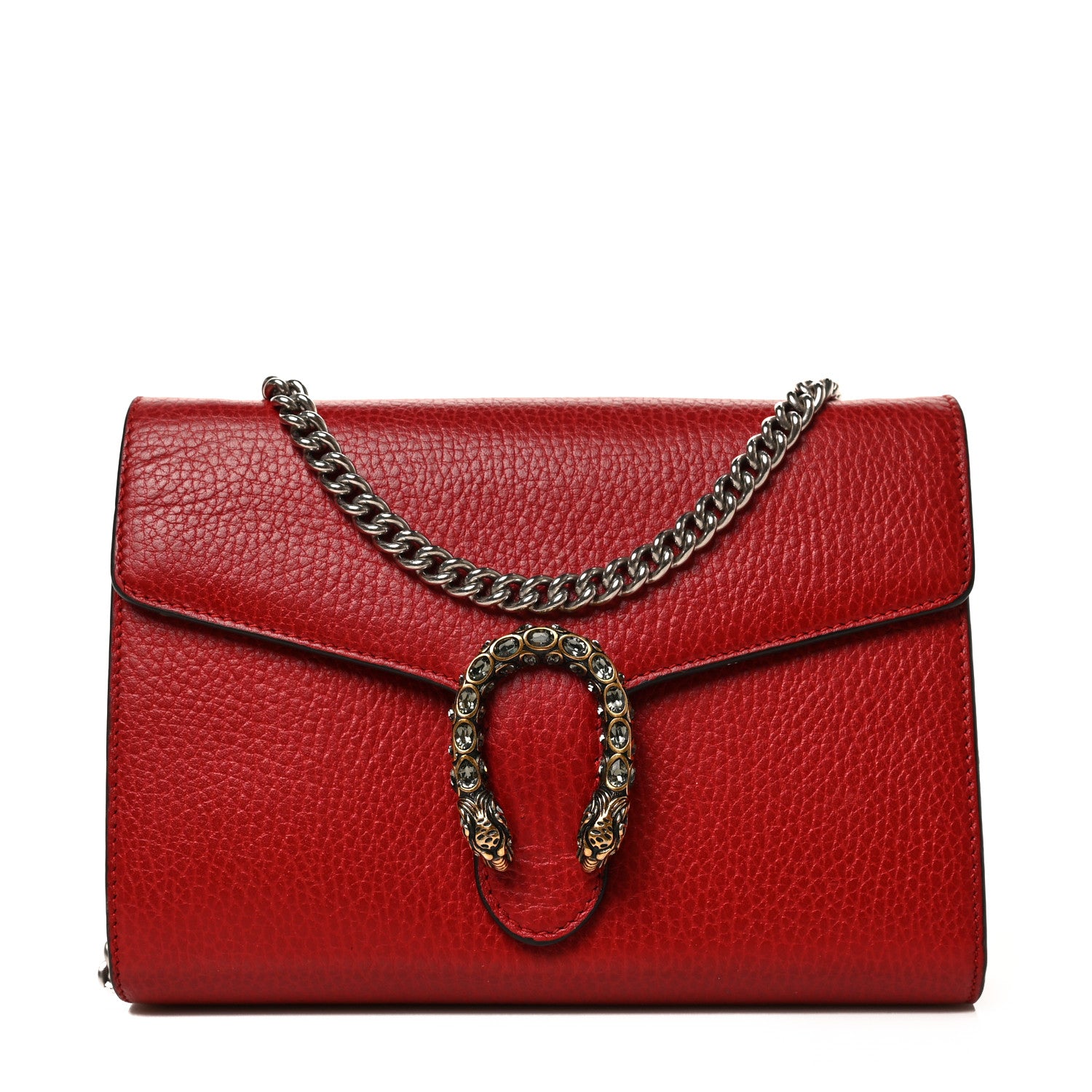 Gucci Calfskin Mini Dionysus Chain Wallet Hibiscus Red 1 of 10
