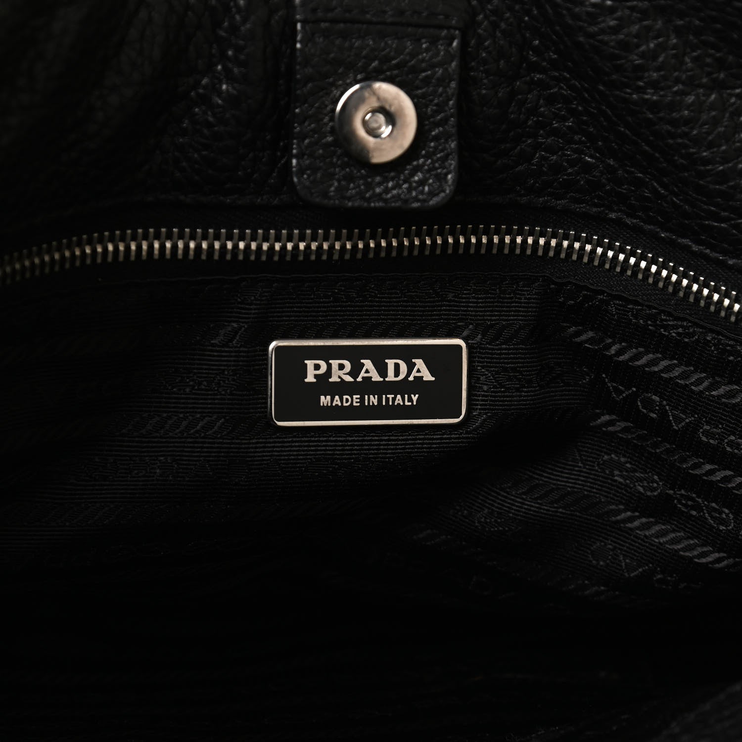 Prada Vitello Daino Flap Shoulder Bag Black 8 of 11