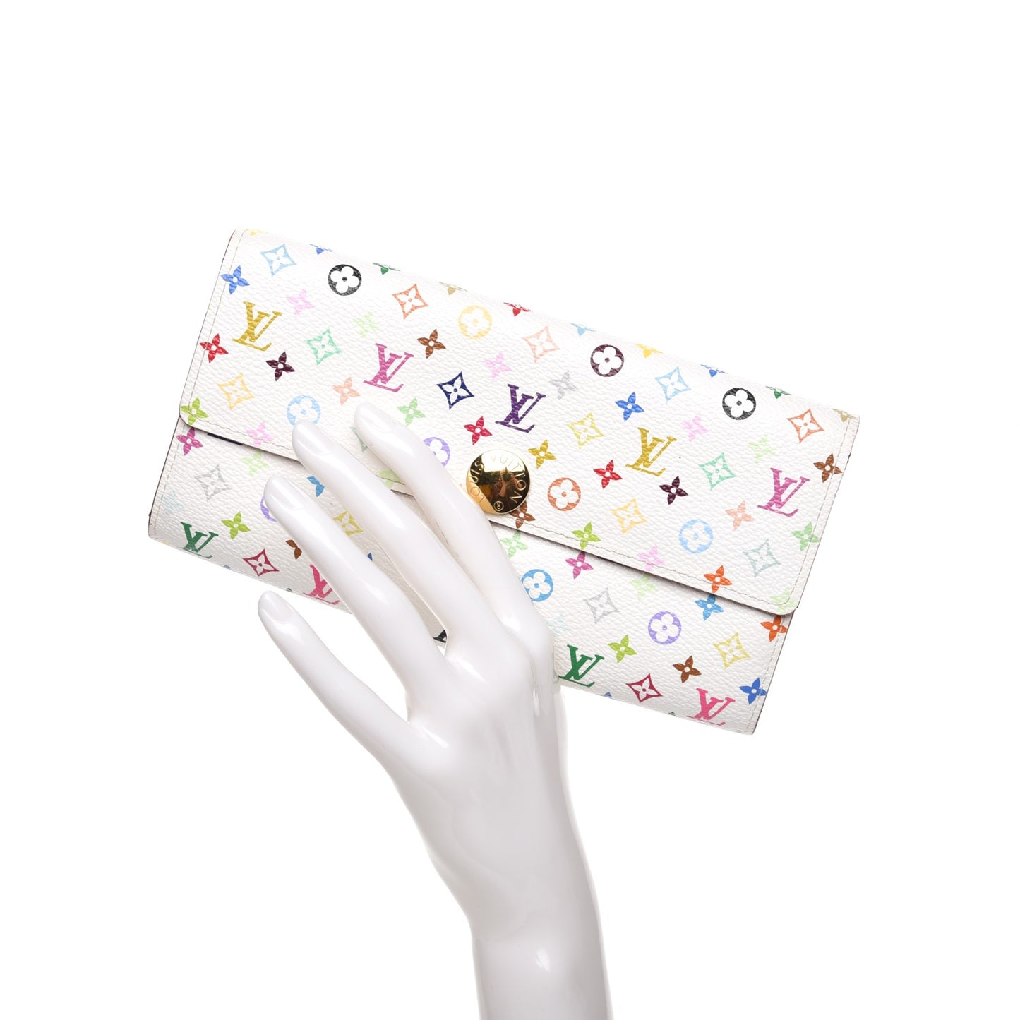 Monogram Multicolor Sarah Wallet White