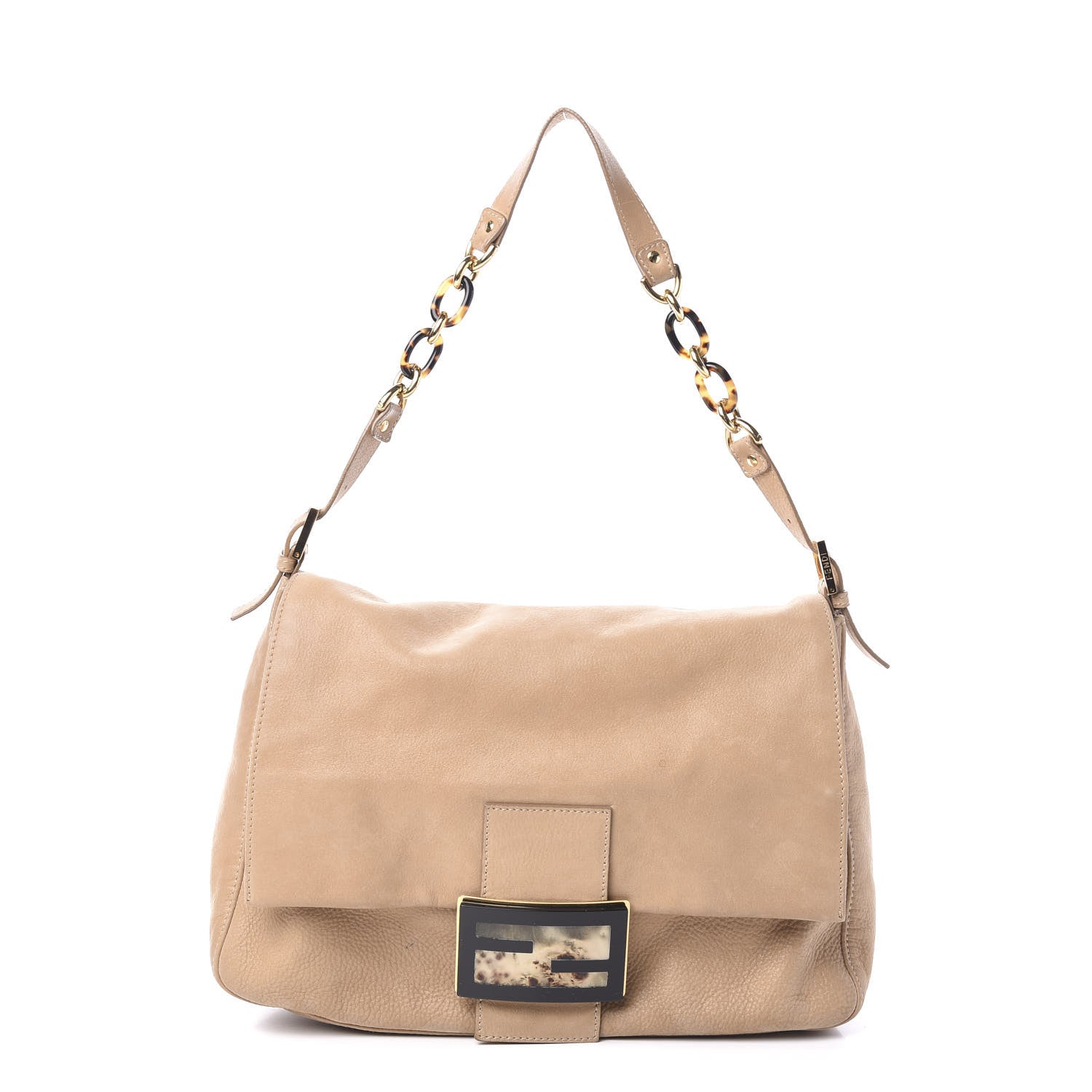 Fendi Vitello Savana Big Mama Baguette Caramello Tartaruga Natural 1 of 10