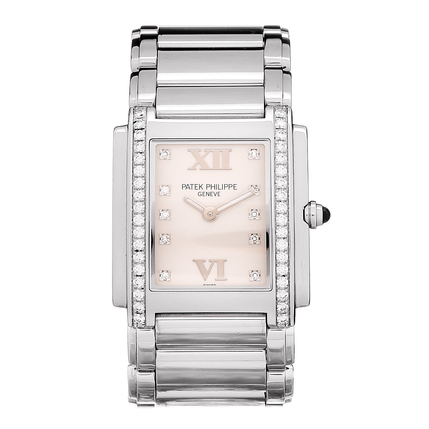 Patek Philippe Stainless Steel Diamond 25mm Twenty-4 Quartz Watch White 4910/10A-011 1 of 6