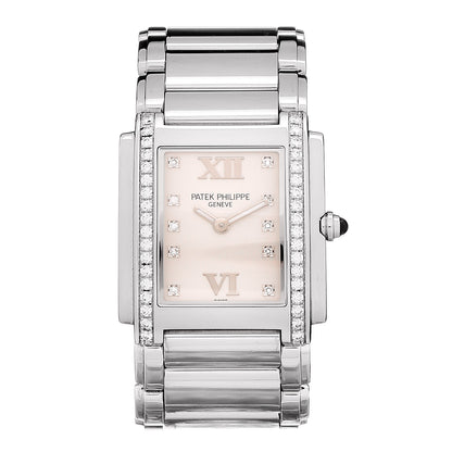 Patek Philippe Stainless Steel Diamond 25mm Twenty-4 Quartz Watch White 4910/10A-011 1 of 6