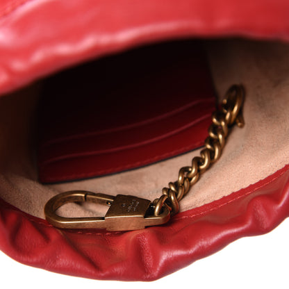 Gucci Calfskin Matelasse Mini GG Marmont 2.0 Bucket Bag Hibiscus Red 5 of 10