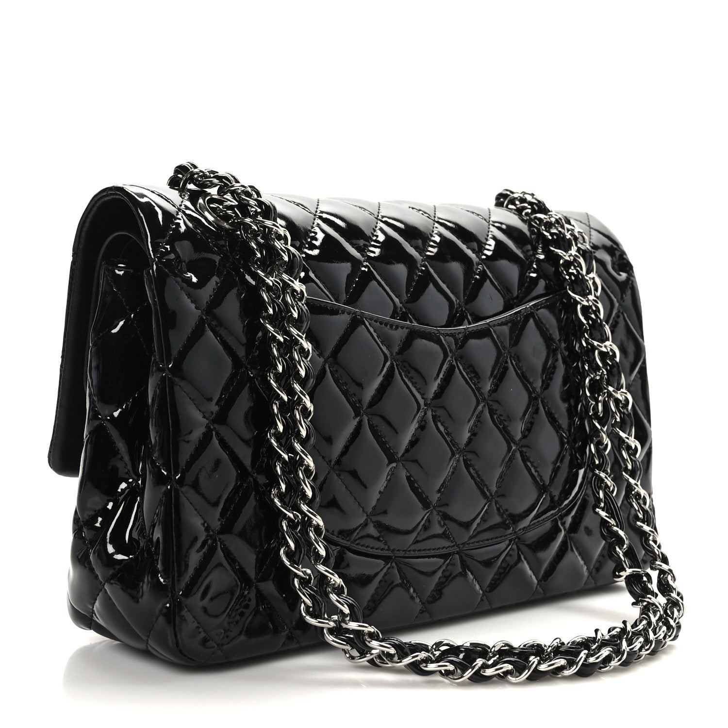 Chanel Patent Quilted Medium Double Flap Black 3 of 9
