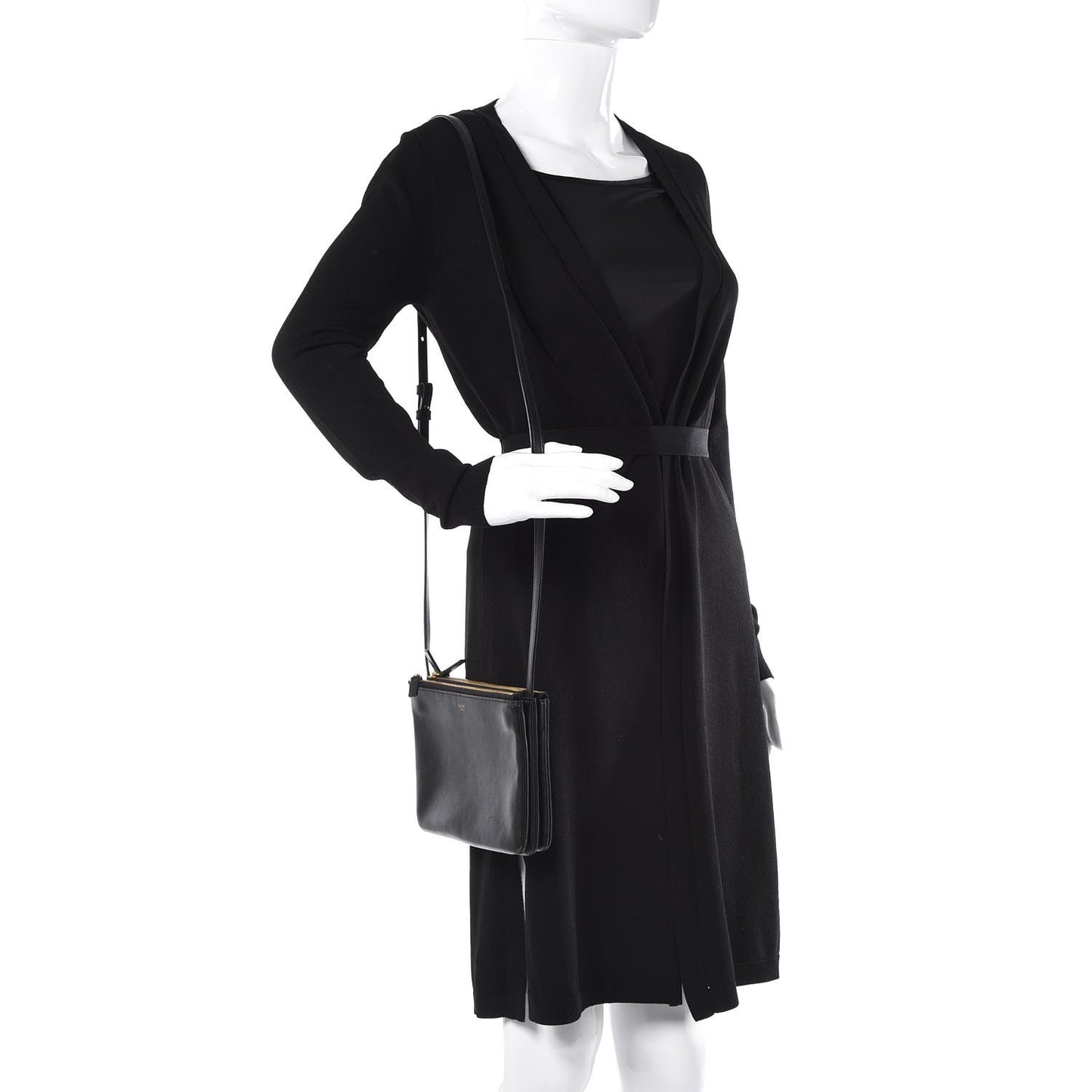 Lambskin Small Trio Crossbody Bag Black