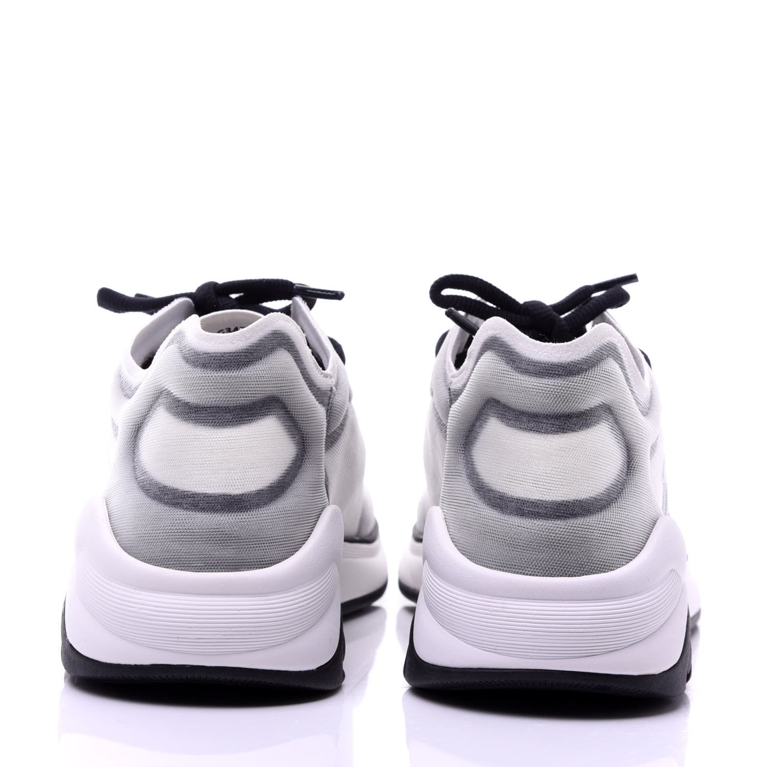 Chanel Calfskin Mesh Lycra Womens Logo Sneakers 39 White Black 5 of 10