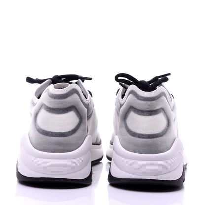 Chanel Calfskin Mesh Lycra Womens Logo Sneakers 39 White Black 5 of 10