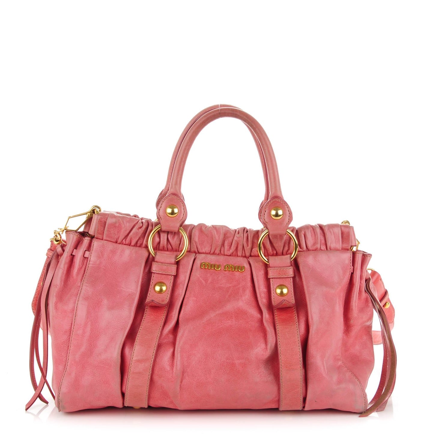 Vitello Lux Gathered Tote Rosa