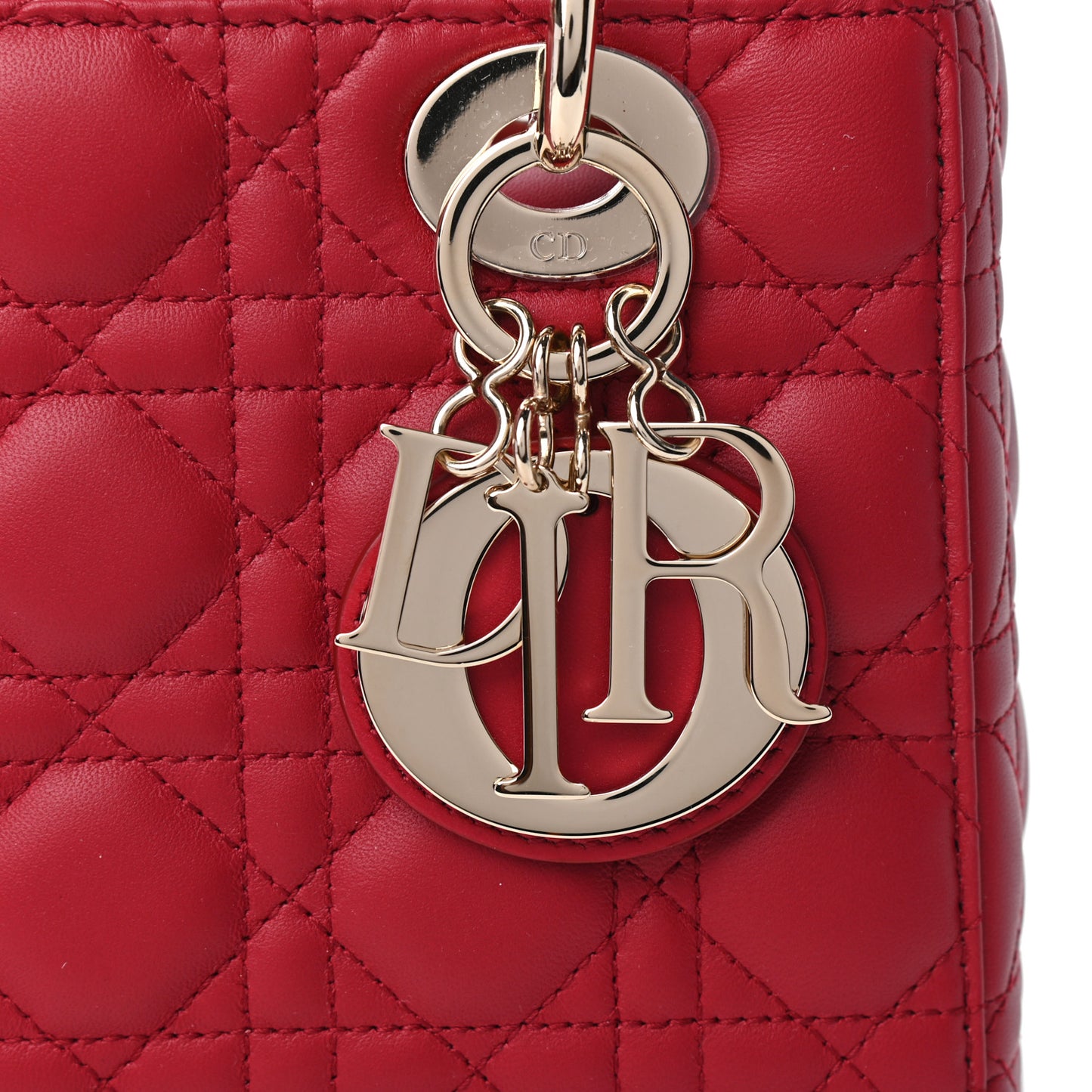 Lambskin Cannage Small My ABCDior Lady Dior Red