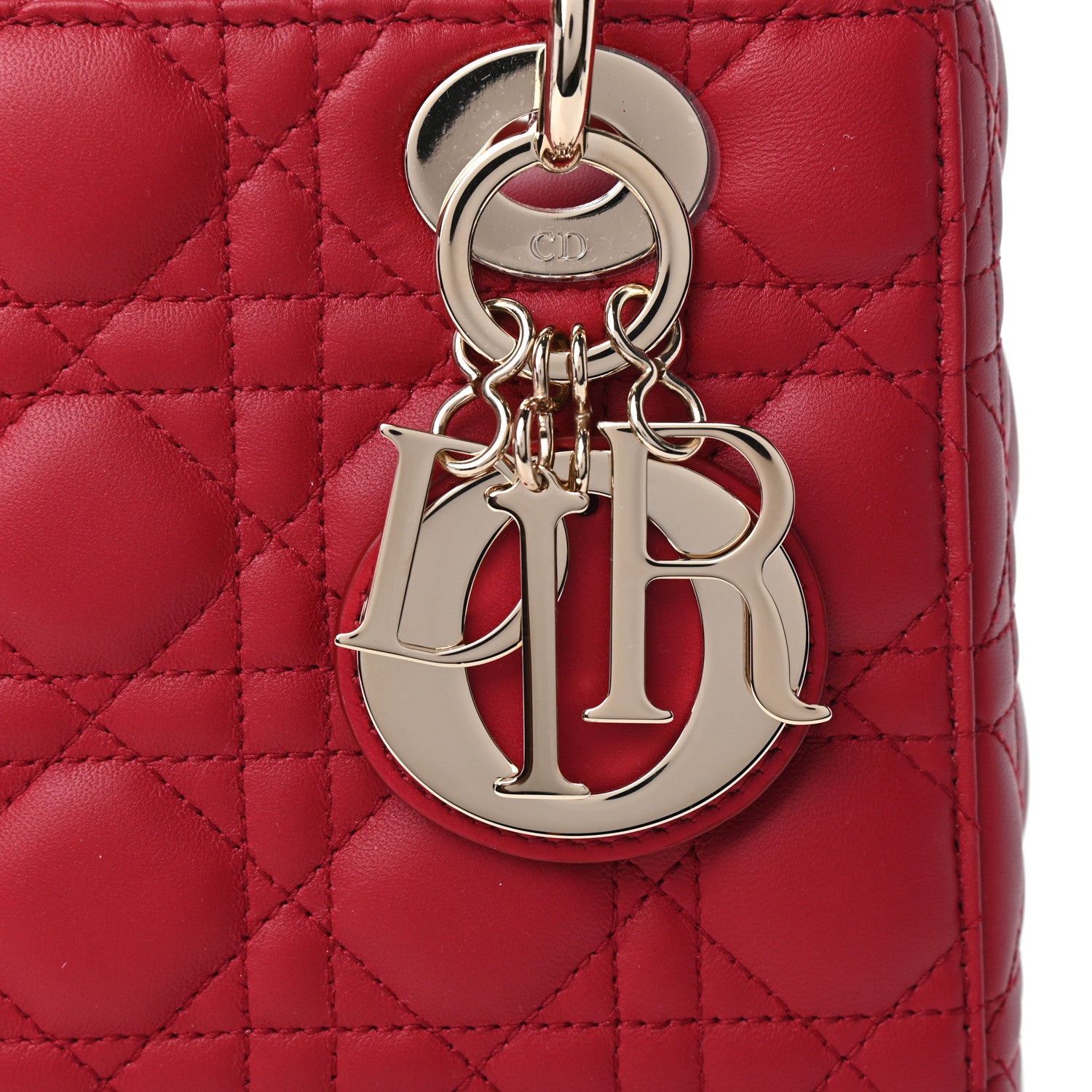 Christian Dior Lambskin Cannage Small My ABCDior Lady Dior Red 9 of 11