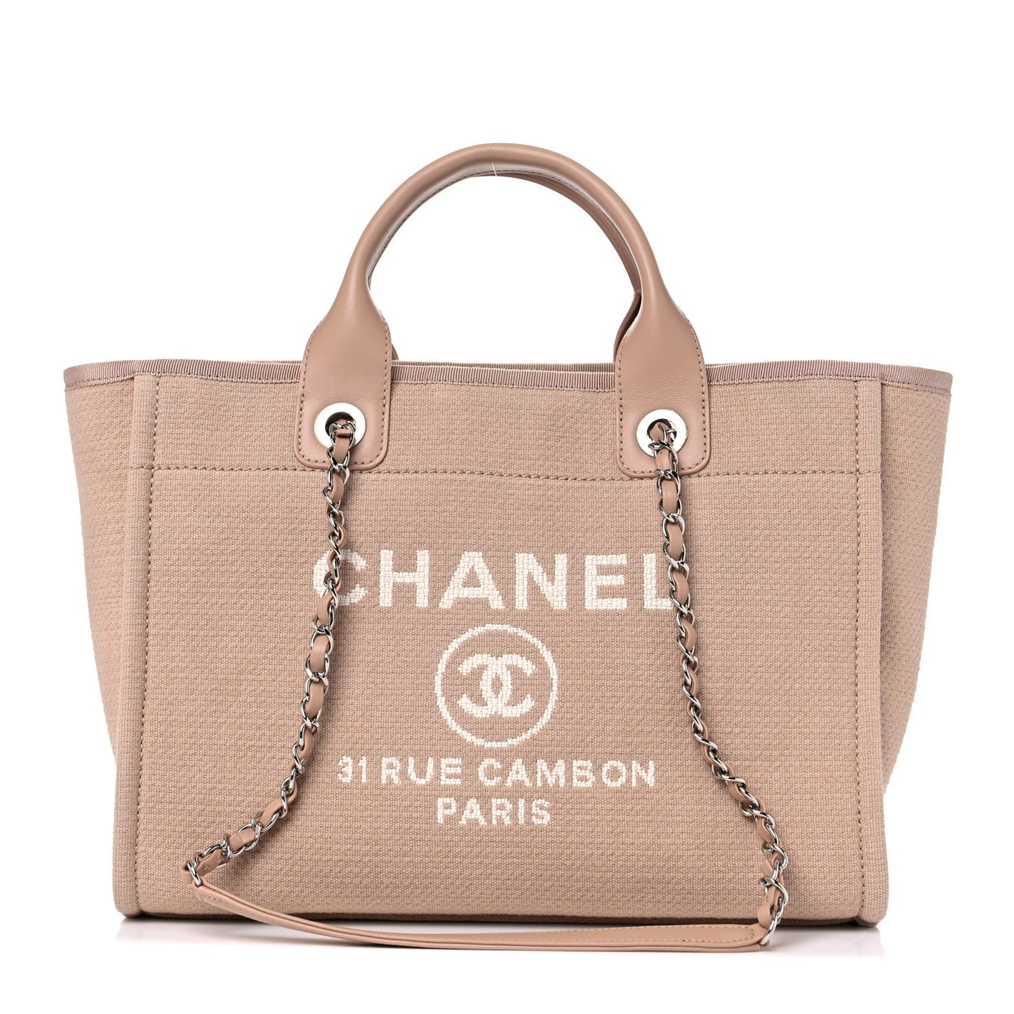 Mixed Fibers Small Deauville Tote Beige