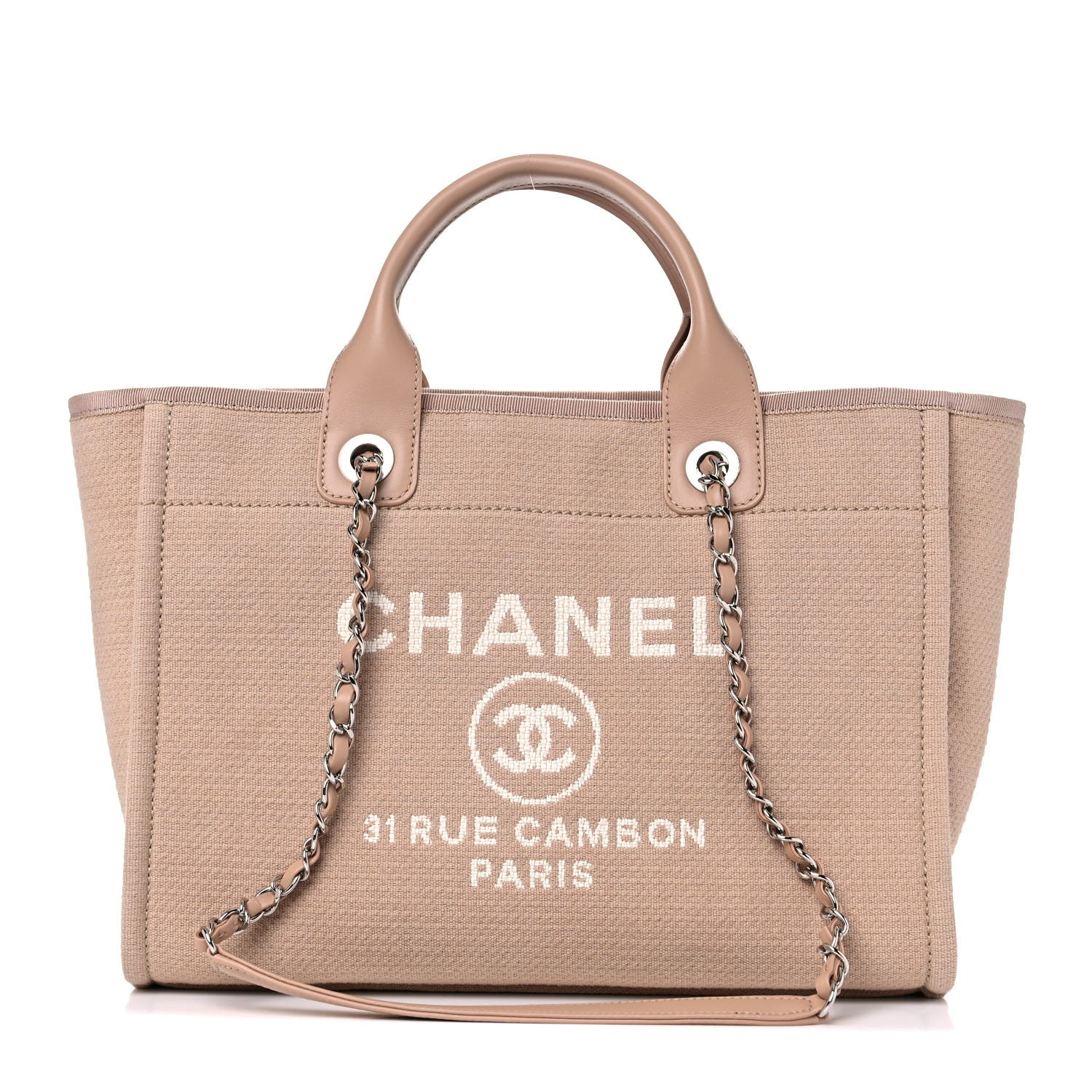 Chanel Mixed Fibers Small Deauville Tote Beige 1 of 11