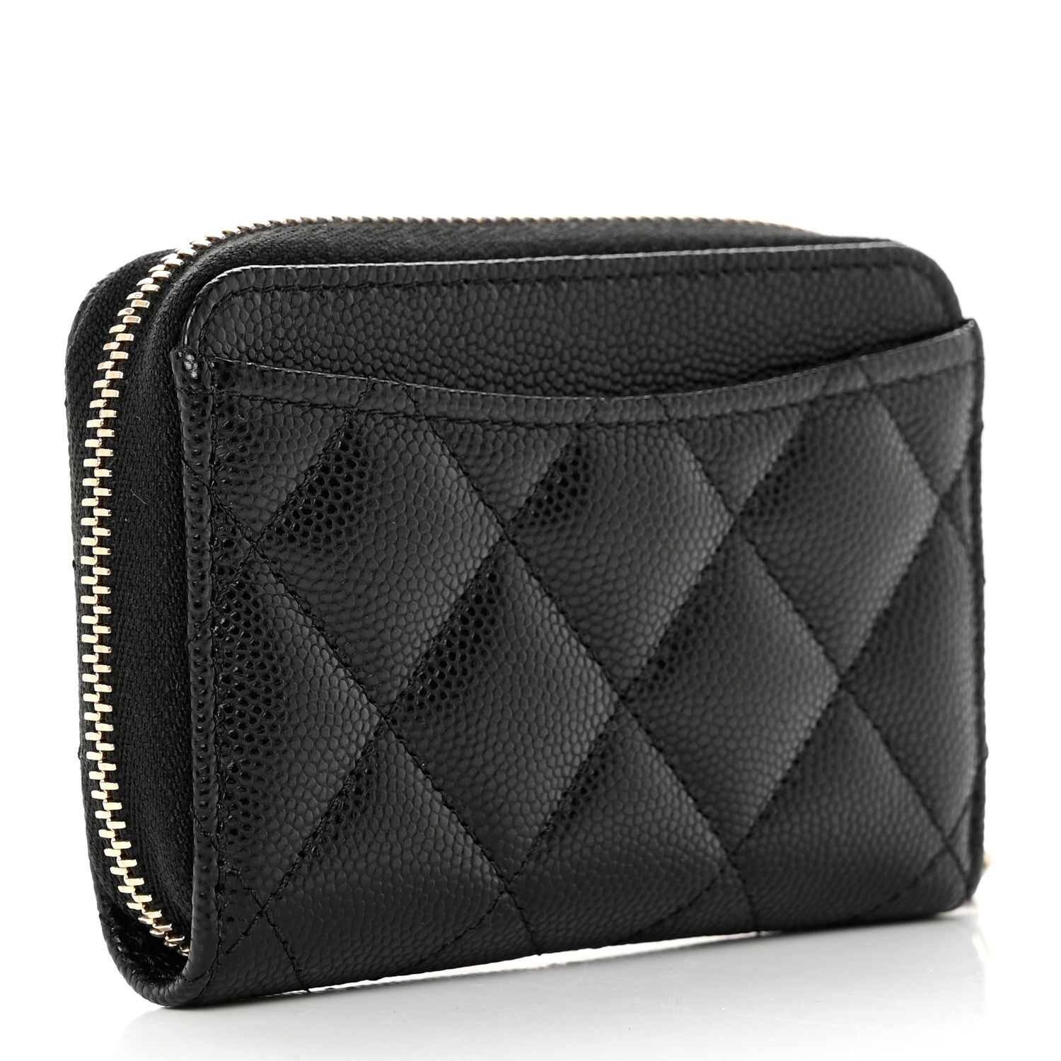 Chanel Caviar Enamel Coco Casino Quilted Zip Coin Purse Black 3 of 8