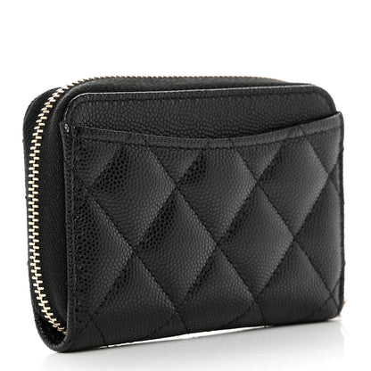 Chanel Caviar Enamel Coco Casino Quilted Zip Coin Purse Black 3 of 8