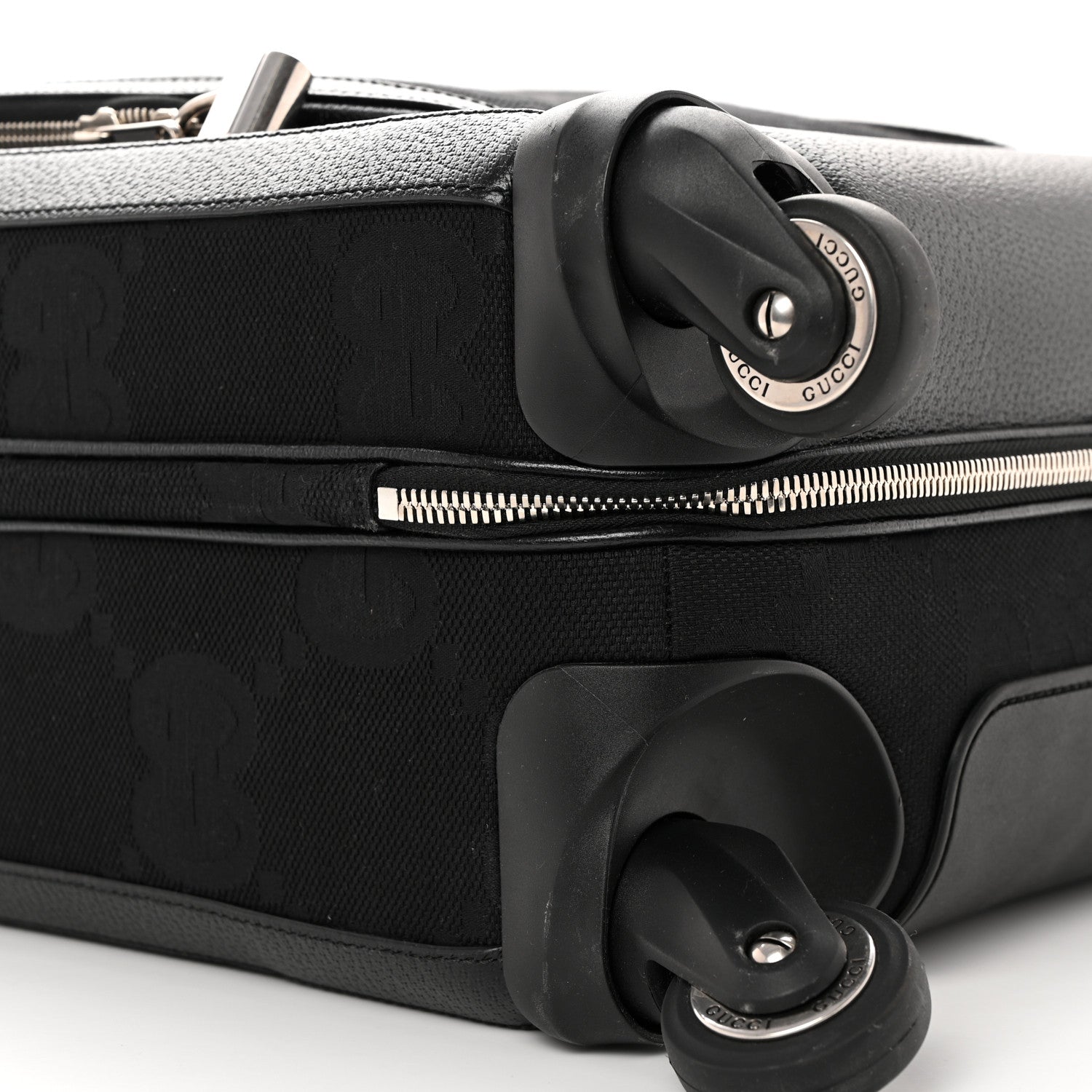 Gucci Monogram Jumbo GG Textured Dollar Calfskin Small Carry On Trolley Black 8 of 12