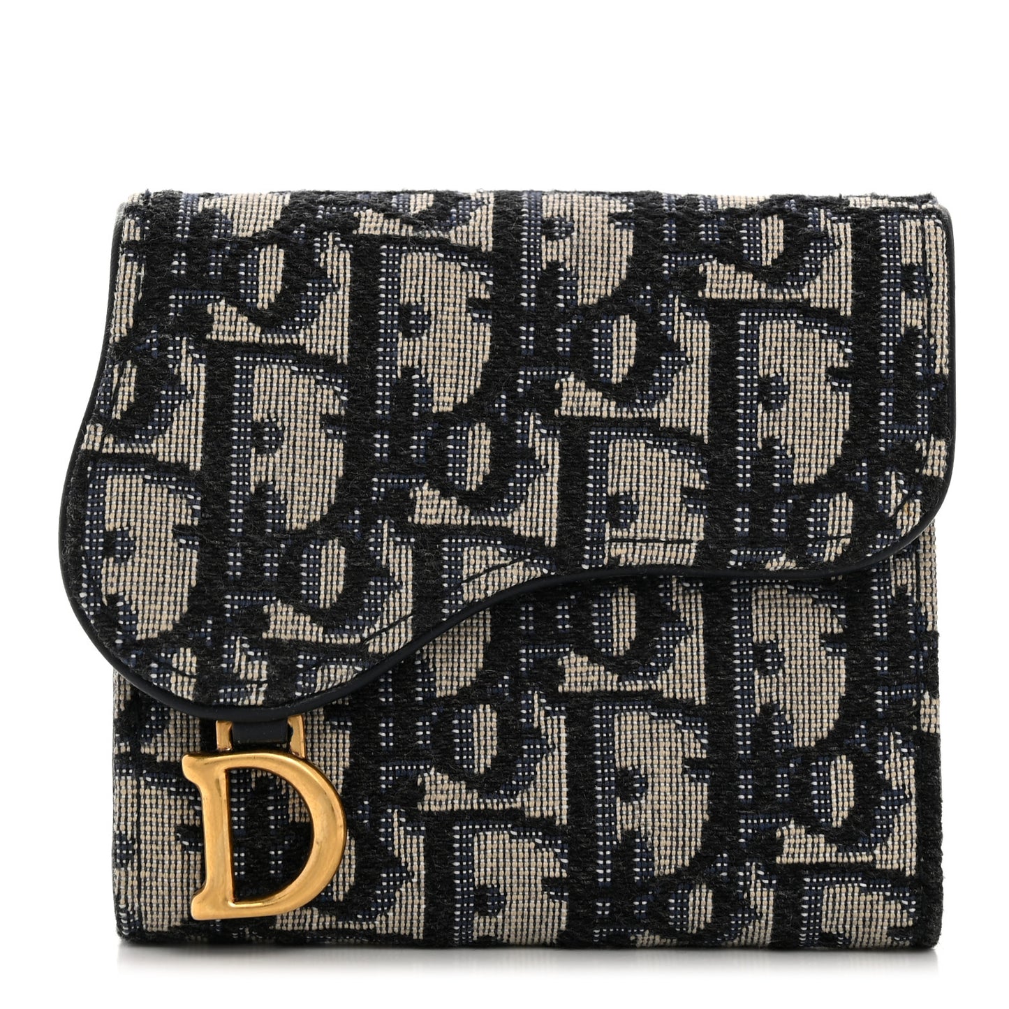 Oblique Saddle Lotus Wallet Blue