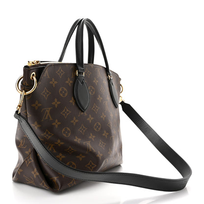 Louis Vuitton Monogram Flower Zipped Tote MM Black 3 of 11