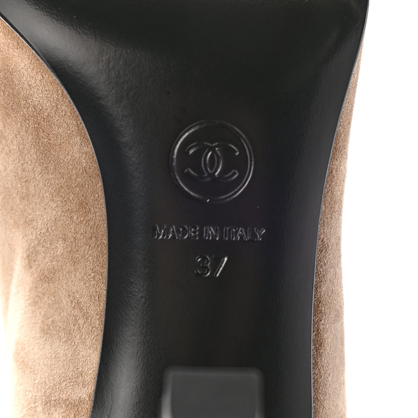 Suede Calfskin Satin Gabrielle Cap Toe Short Boots 37 Beige Black