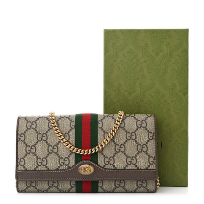 Gucci GG Supreme Monogram Web Ophidia Wallet On Chain Brown 12 of 12