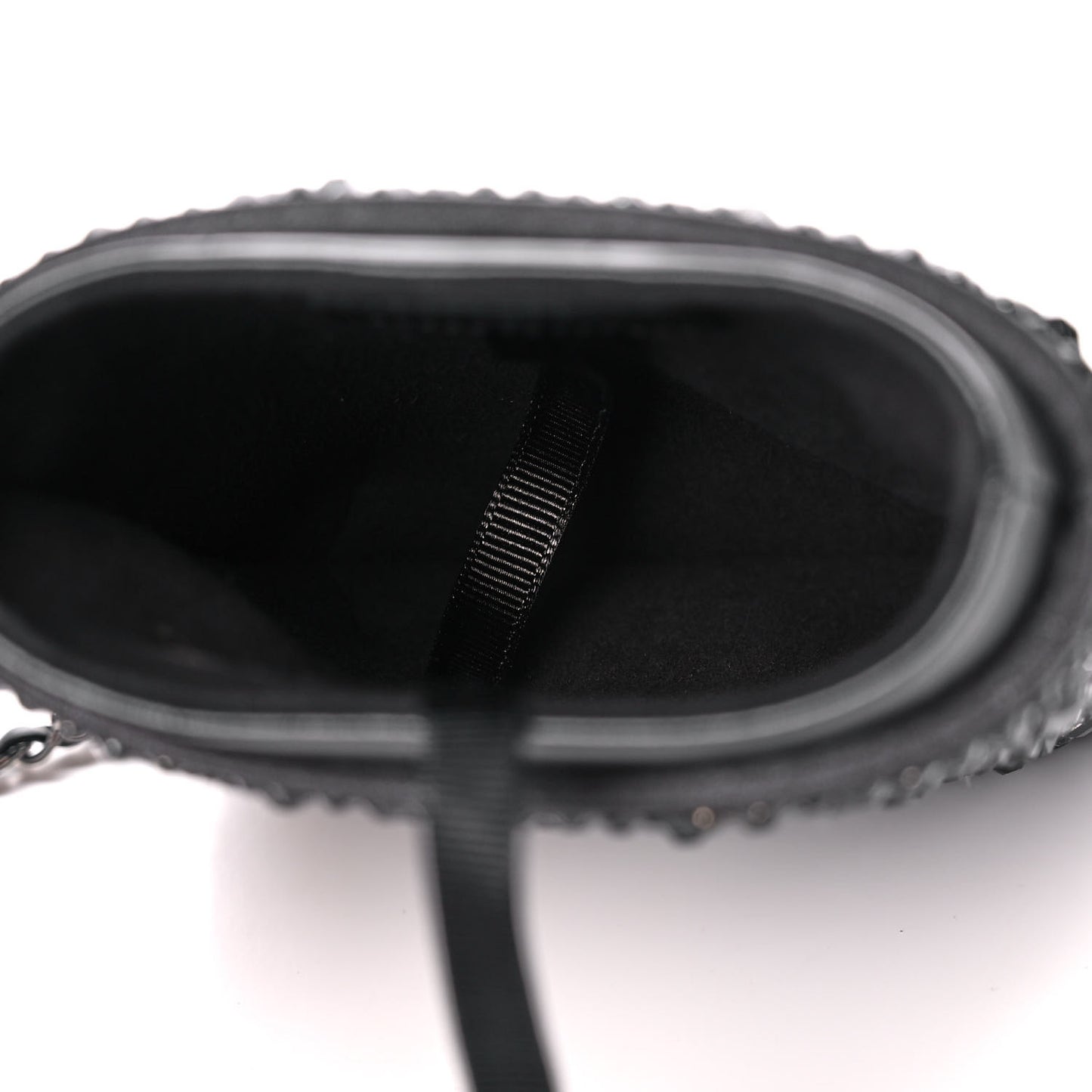 Satin Crystal Chain Around Phone Holder Black