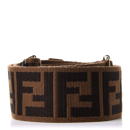 Fendi Ribbon Vitello Seta FF 1974 Adjustable Strap You Fango Marrone Black 2 of 5