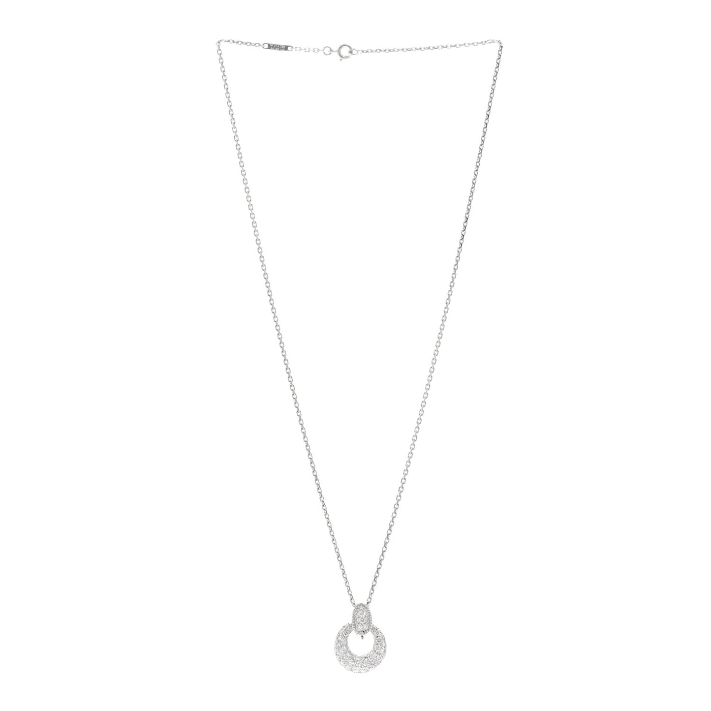 18K White Gold Diamond Interchangeable Door Knocker Necklace