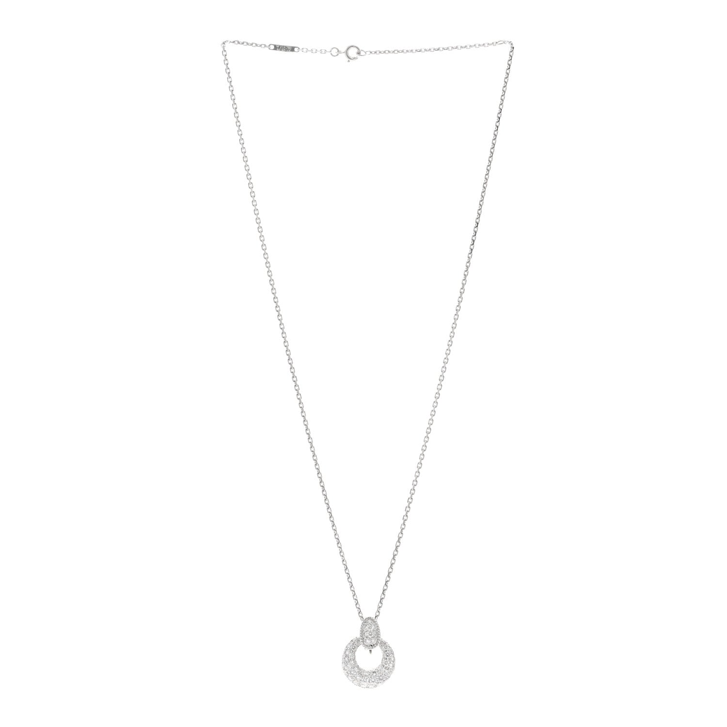 Van Cleef & Arpels 18K White Gold Diamond Interchangeable Door Knocker Necklace 3 of 4