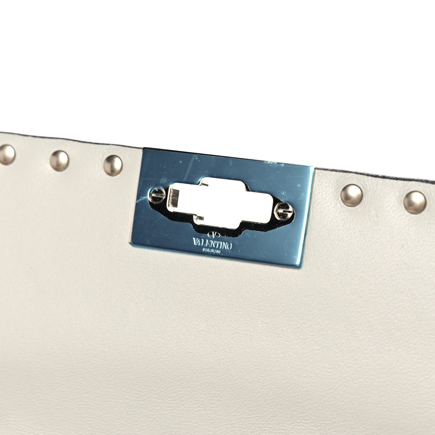 Nappa Medium Rockstud Spike Shoulder Bag Opal Grey