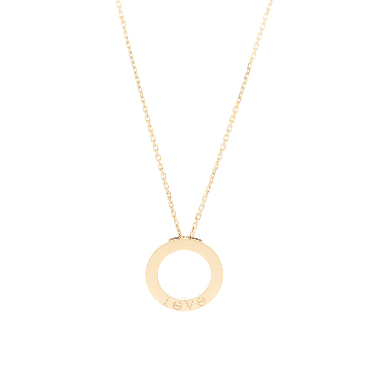 18K Yellow Gold 3 Diamonds LOVE Pendant Necklace