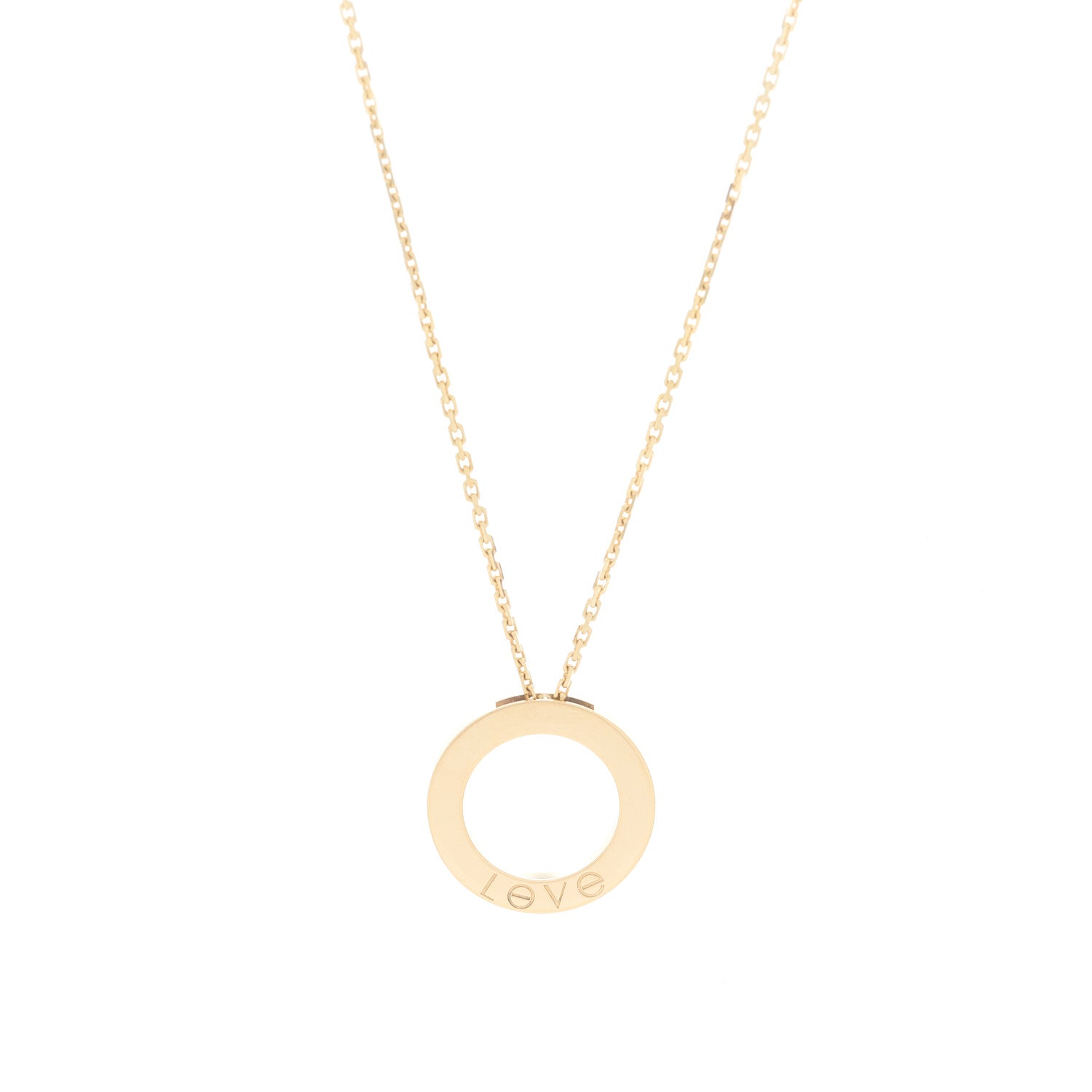 Cartier 18K Yellow Gold 3 Diamonds LOVE Pendant Necklace 5 of 6