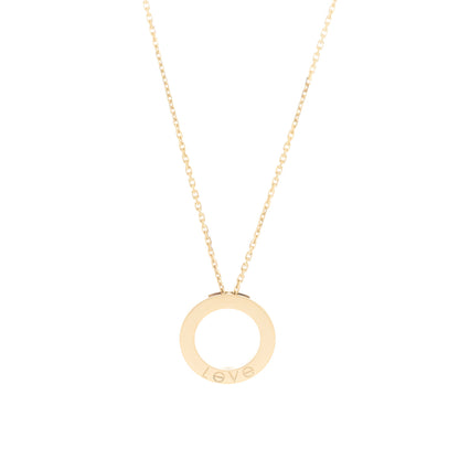 Cartier 18K Yellow Gold 3 Diamonds LOVE Pendant Necklace 5 of 6