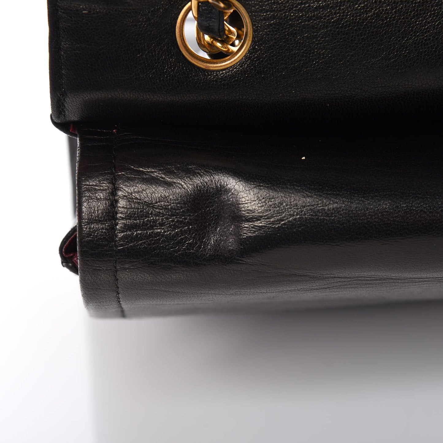 Lambskin Quilted Medium Double Flap Black
