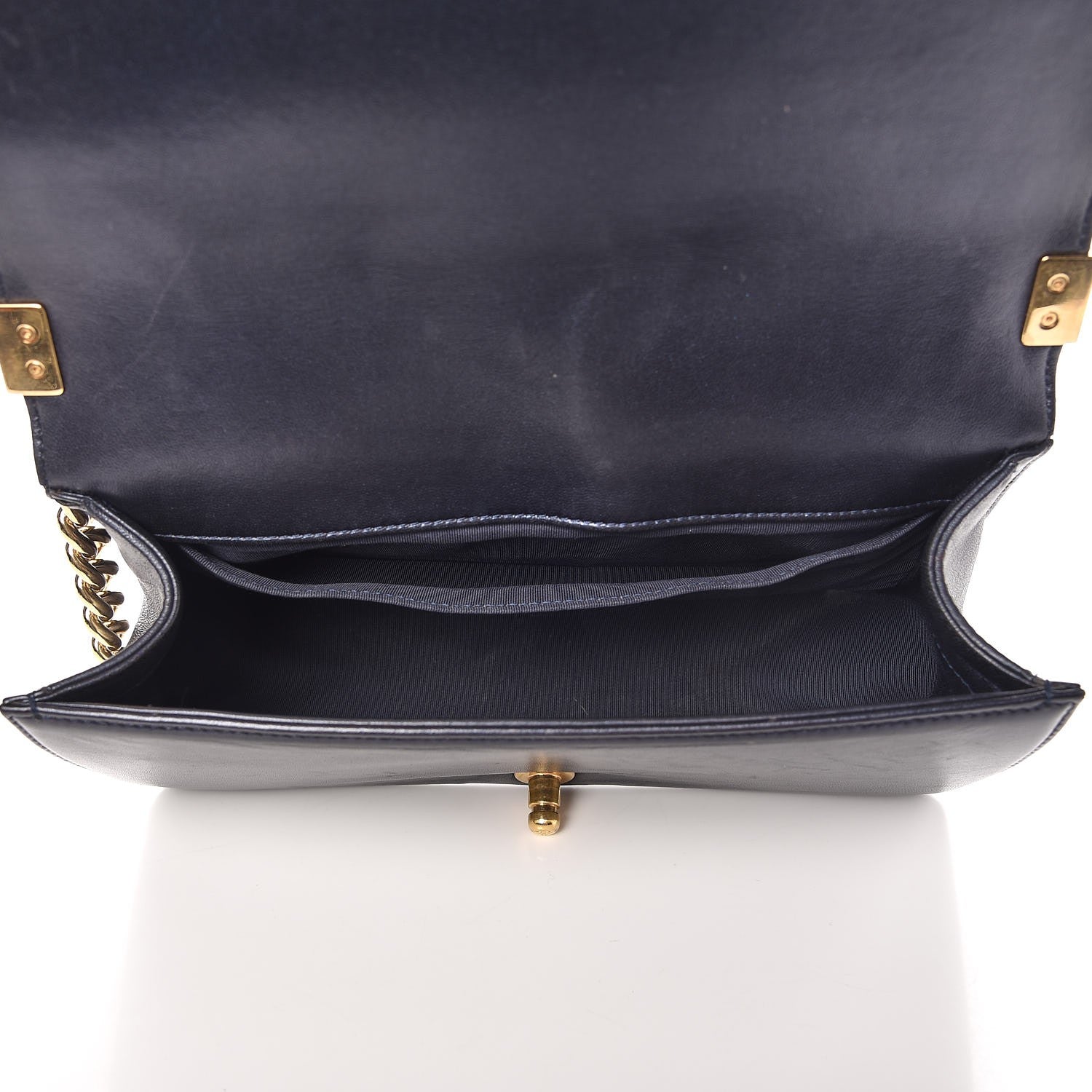 Chanel Lambskin Embossed Medium Boy Cube Flap Navy 5 of 13