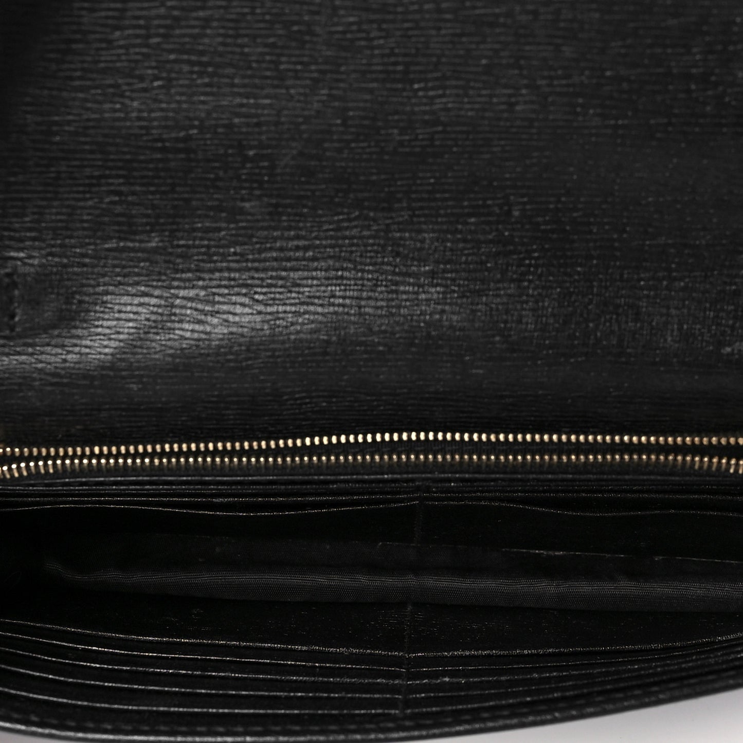 Textured Calfskin Medium Betty Chain Wallet Black