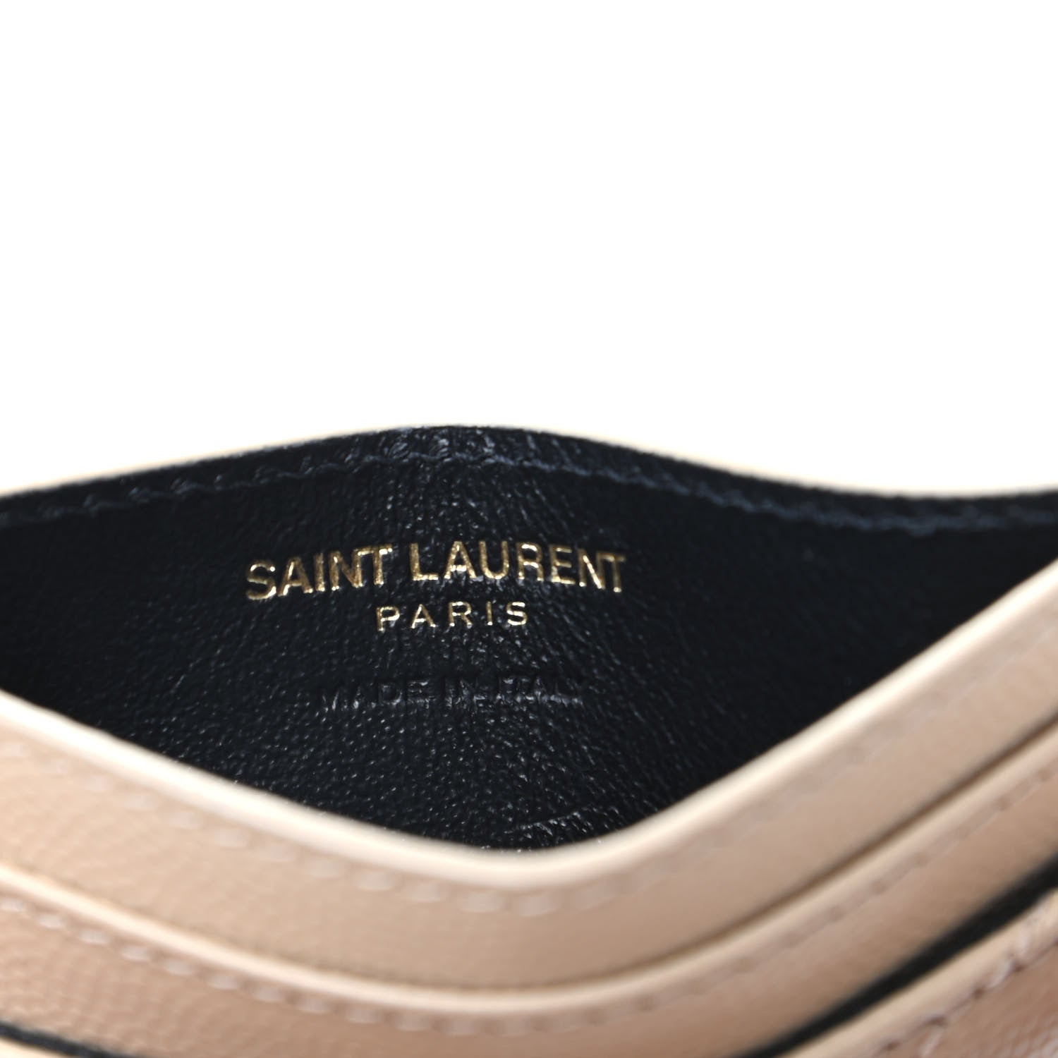 Saint Laurent Grain De Poudre Matelasse Chevron Monogram Credit Card Case Cork 6 of 7