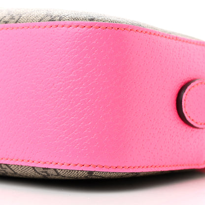 Gucci GG Supreme Monogram Textured Dollar Calfskin Web Ophidia Small Crossbody Bag Beige Ebony Fuchsia 10 of 10