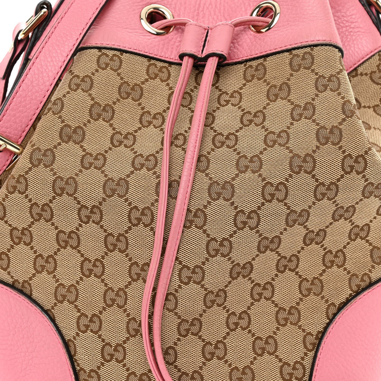GG Monogram Calfskin Bucket Bag Pink
